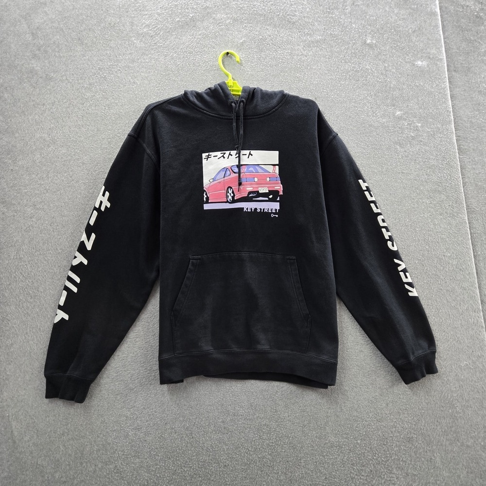Key Street Men Hoodie L Black Graphic Car Ichiban R32 Skyline Japan